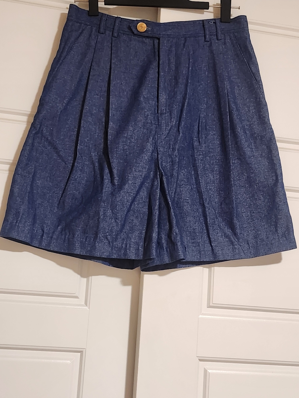 Christine Alcalay High-Waist Pleated Shorts - Blue